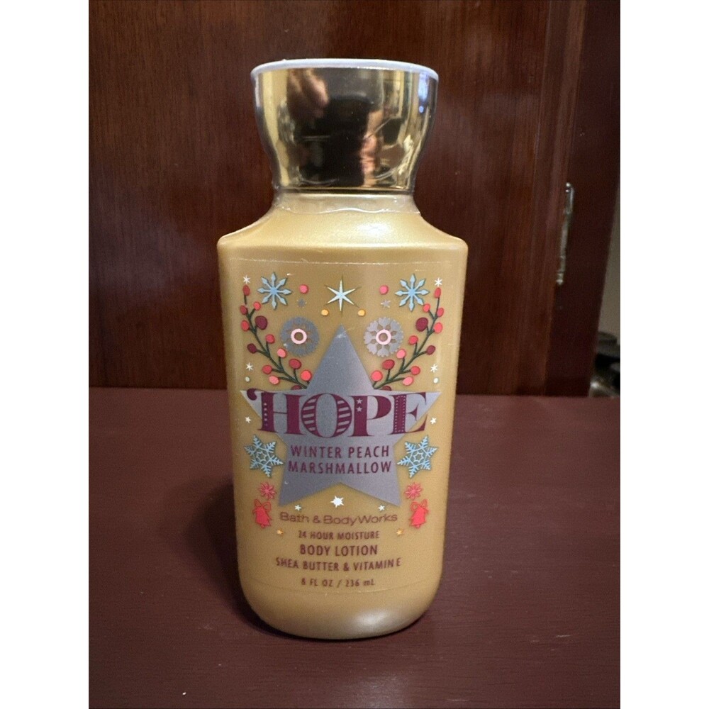BATH & BODY WORKS HOPE WINTER PEACH MARSHMALLOW BODY LOTION 8 FL OZ